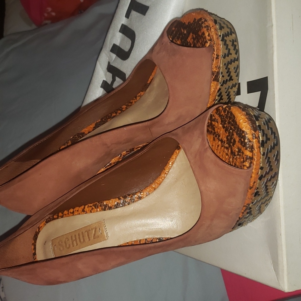 Schutz open toe heels